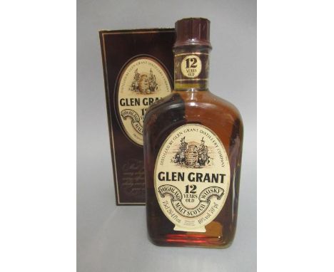 One bottle Glen Grant 12yr Old highland malt scotch whisky, boxedCondition good
