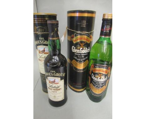One bottle The Famous Grouse 1987, oak matured malt scotch whisky, by Matthew Gloag & Son Limited, tin tube, together with 1 