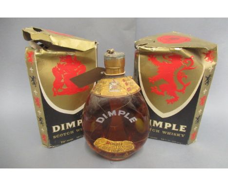 Three bottles Dimple old blended scotch whisky, two boxedCondition - Boxes not great, but bottles generally good. 