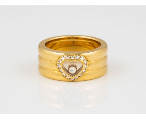 "CHOPARD - HAPPY DIAMONDS" RING GG 750. Ringmaß ca. 50. Ges.-Gew.: 11,44 g. "Chopard". Chopard "Happy Diamonds" Ring, Referen