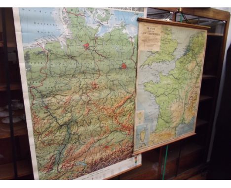 Two vintage wall maps