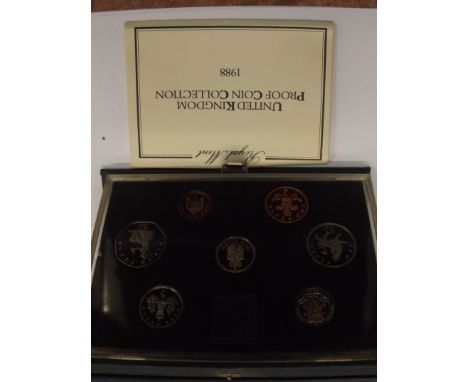 Royal Mint cased proof coin set 1988