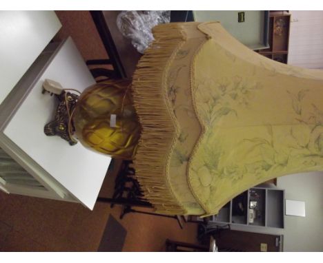 Large brass and glass table lamp 