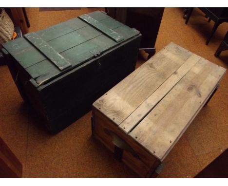 Two vintage wodden storage crates
