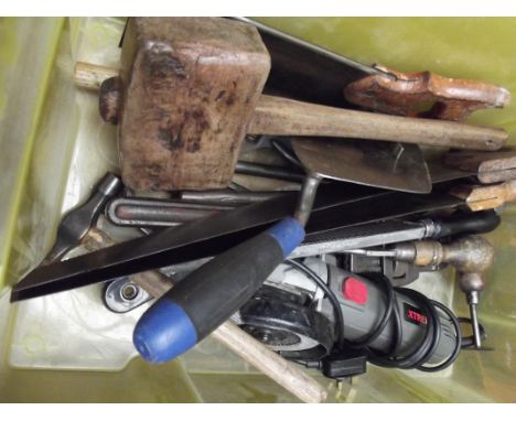 Box of tools to include a grinder