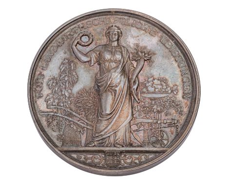 Württemberg - Württembergische Staatsmedaille für landwirtschaftliche Leistungen, Prämienmedaille v. Schwenzer, ca. 43,2 g ra