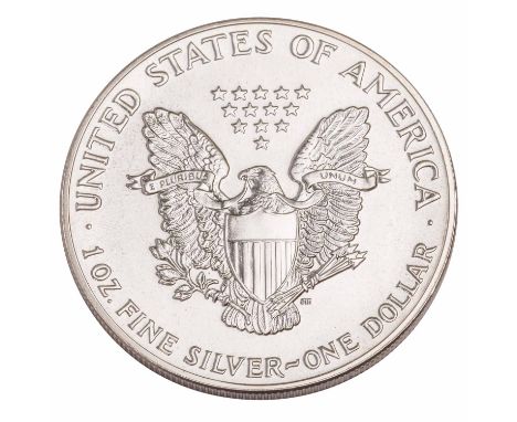 Konvolut Silberunzen aus Mexiko und den USA - 1 x USA - 1 Dollar 1988, Liberty, vz, Kratzer, Kerbe, leichte Tönung, 1 Unze Ag