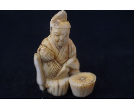 Ivory Netsuke from the Japanese Mejia period - Old man