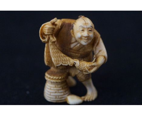 Ivory Netsuke from the Japanese Mejia period - fisherman