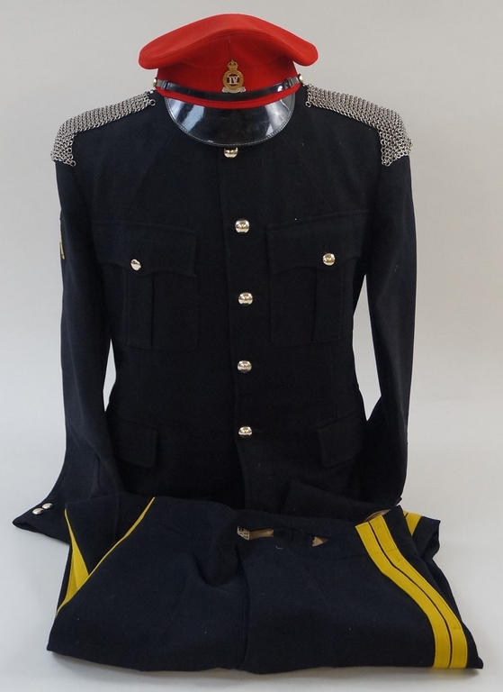 A 4th Queen's Hussars uniform, cap and trousers