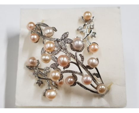 SILVER PLATED AND FRESHWATER PEARL BANGLE AND EARRINGS SET