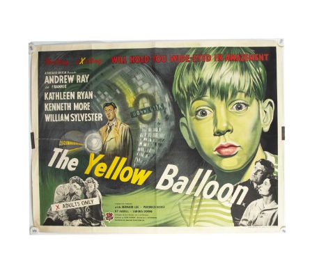 The Yellow Balloon (1951) Quad Poster, UK Quad poster for this fifties crime thriller starring Kenneth More and Kathryn Ryan 