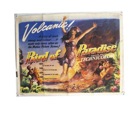 Bird of Paradise (1951) Quad Poster, UK Quad poster for this Exotic South Seas adventure starring Jeff Chandler - rolled with