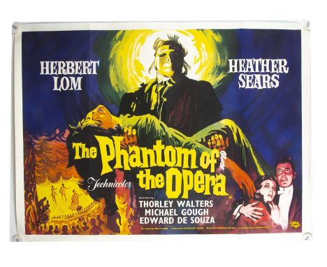 The Phantom Of The Opera (1962) Quad Poster, UK Quad poster for this Hammer Horror Classic starring Herbert Lom and Heather S