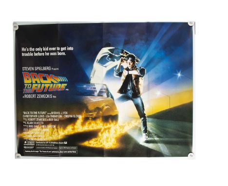 Back To The Future (1985) UK Quad Poster, UK Quad for this iconic eighties movie starring Michael J Fox and Christopher Lloyd