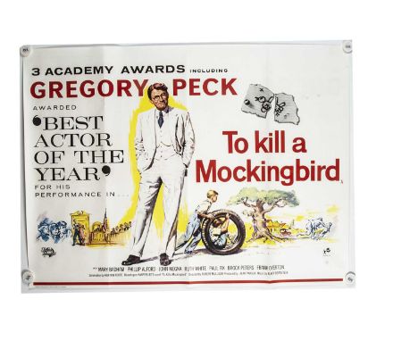 To Kill A Mockingbird (1964) Quad Poster, UK Quad poster for this film starring Gregory Peck based on the Harper Lee Novel - 