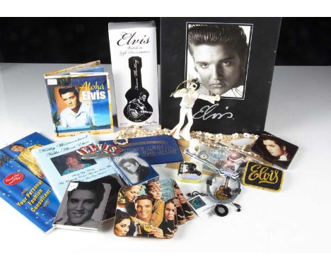 Elvis Presley Memorabilia, collection of Elvis memorabilia comprising Elvis Presley black jacket (Levi denim style with two b