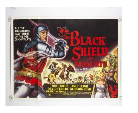 The Black Shield of Falworth (1953) Quad Poster, UK Quad poster for the Medieval Adventure starring Tony Curtis and Janet Lei
