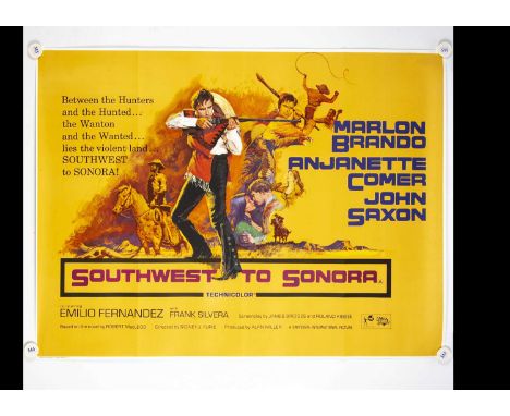 Southwest to Sonora (1966) Quad Posters, nine copies of the UK Quad poster for the film starring Marlon Brando - all rolled w