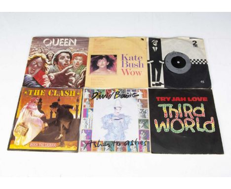 7" Singles,  approximately one hundred singles, mainly from the 1970s and 80s with artists including David Bowie, Kate Bush, 