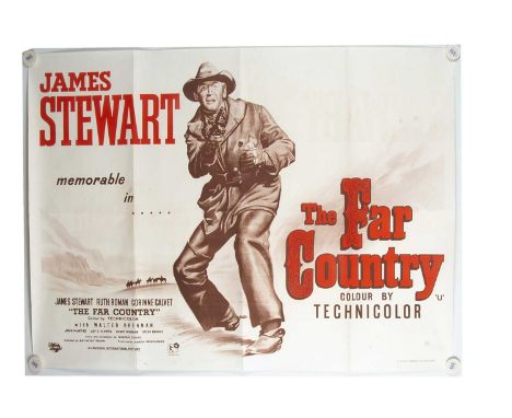 The Far Country (1955) Quad Poster, UK Quad poster for this Western starring James Stewart with Kirby artwork - rolled with l