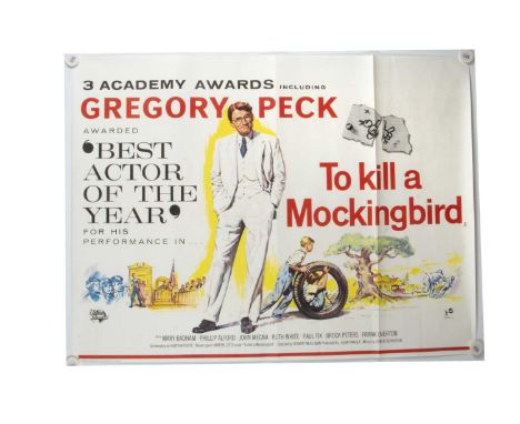 To Kill A Mockingbird (1964) Quad Poster, UK Quad poster for this film starring Gregory Peck based on the Harper Lee Novel - 