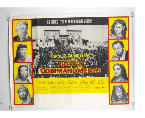 The Ten Commandments (1956) Quad Poster, UK Quad poster for this Biblical Epic starring Charlton Heston et al - rolled with l