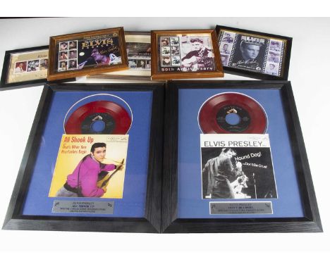 Elvis Presley Framed Presentations / Posters, seven framed and glazed record presentation editions comprising 'Don't Be Cruel