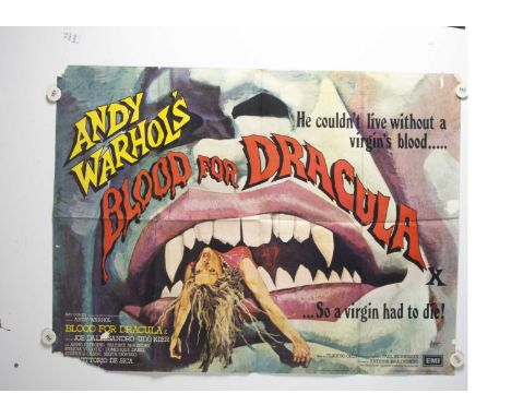 Andy Warhol's Blood For Dracula (1974) UK Quad Poster, UK Quad for the Horror Movie by Andy Warhol with Superb Gory artwork -