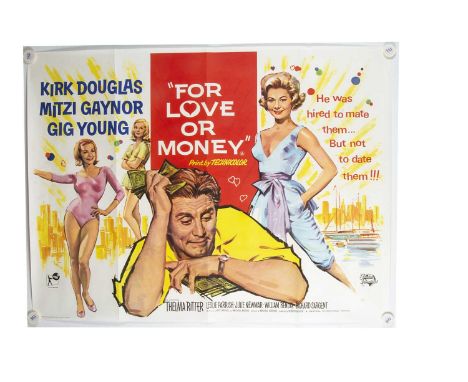 For Love or Money (1963) Quad Posters, six copies of the UK Quad poster for the romcom starring Kirk Douglas - all rolled wit