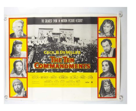 The Ten Commandments (1956) Quad Poster, UK Quad poster for this Biblical Epic starring Charlton Heston et al - rolled with l