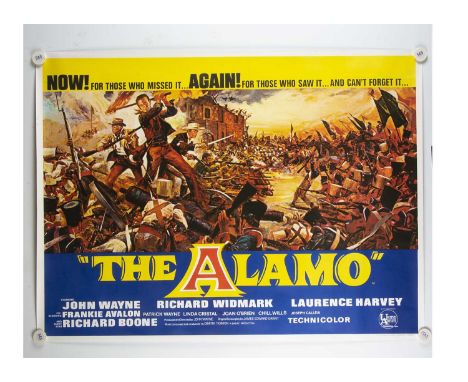 The Alamo (c1967) Quad Poster, UK Quad poster for the circa 1967 re-release of this Classic Western starring John Wayne - rol