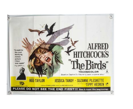 The Birds (1963) Quad Poster, UK Quad poster for this Hitchcock Classic starring Tippi Hedren and Rod Taylor et al with artwo