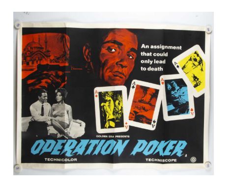Operation Poker (1966) UK Quad Poster, UK Quad poster for this European Spy Thriller - rolled with light fold marks and in Ex