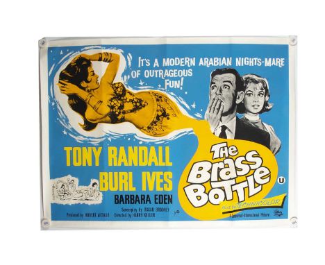 Brass Bottle (1964) Quad Poster, UK Quad poster for the US comedy starring Tony Randall and Burl Ives - rolled with light fol