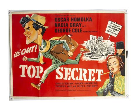 Top Secret (1952) Quad Poster, UK Quad poster for this fifties comedy caper starring George Cole - rolled with light fold mar