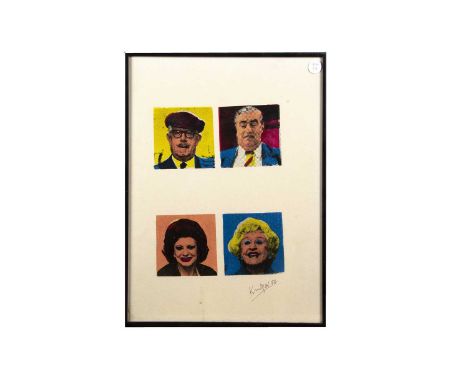 David Knopov / Coronation Street Print, a signed David Knopov Pop art print of four famous characters from Coronation Street 