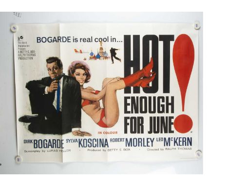 Hot Enough For June (1965) Quad Poster, UK Quad poster for this Bond style comedy thriller starring Dirk Bogarde  - rolled wi