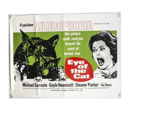 The Eye of the Cat (1969) Quad Poster, UK Quad poster for this obscure Horror film - rolled with light fold marks and in Exce