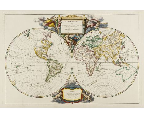 World.- Vaugondy (Didier Robert de) Mappemonde ou Description du Globe Terrestre, double-hemisphere world map with the north-