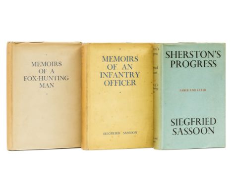 Sassoon (Siegfried) [The Sherston Trilogy], 3 vol. comprising: Memoirs of a Fox-Hunting Man, 1928; Memoirs of an Infantry Off
