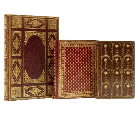 Book of Hours.- Livre d'Heures, illustrations and fine decorated borders, contemporary red morocco by F. &amp; A. Lesort (wit