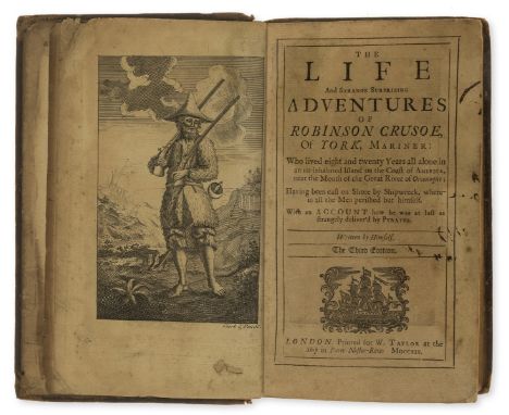 Defoe (Daniel) The Life and Adventures of Robinson Crusoe, of York, Mariner... Written by Himself, third edition, issue with 
