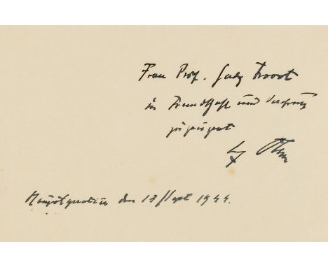 Hitler (Adolf).- Busch (Wilhelm) Samtliche Werke, vol. 1 only, signed presentation inscription from Hitler to Gerdy Troost da