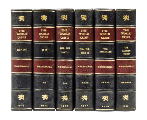 Churchill (Sir Winston Spencer) The World Crisis, 6 vol., first editions, half-titles, folding maps and plates, errata slips 