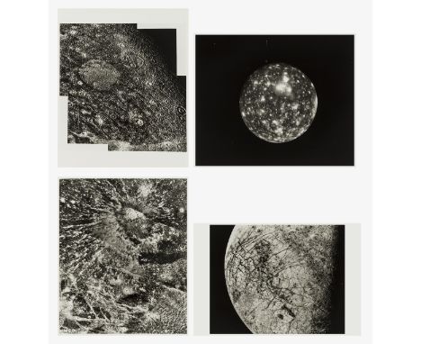 Jupiter's four Galilean moons, Io, Europa, Ganymede and Callisto, 12 vintage gelatin silver prints, Voyager 2, NASA numbered 