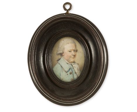 Gibbon (Edward).- School (English, probably circa 1790s) Portrait miniature of a gentleman, looking to the right and wearing 