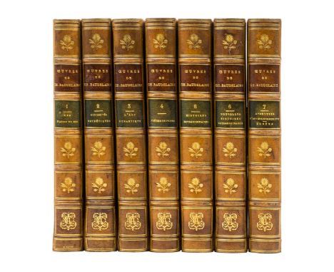 Baudelaire (Charles) Oeuvres Complètes, 7 vol., half-titles, frontispiece, some light marginal browning, tan crushed half mor