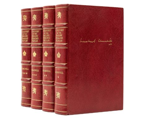 Churchill (Sir Winston Spencer) A History of the English Speaking People, 4 vol., first American edition, maps, modern crushe