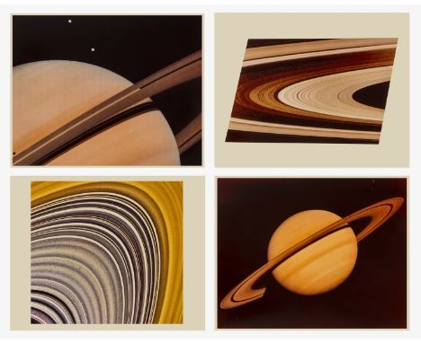 The rings of Saturn, 4 vintage chromogenic prints, Voyager 2, watermarked "This Manufactured by Kodak", NASA/ Jet Propulsion 